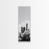 Cactus Cloudscape, Desert Plant Print, Southwestern Wall Decor, Minimalist Cactus Photography, Canvas Print, Boho Living Room Art