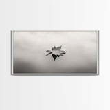 Autumn Leaf, Tranquil Water, Floating Serenity, Soft Tones Nature Art, Canvas Print, Fall Bedroom Wall Art, Minimalist Style