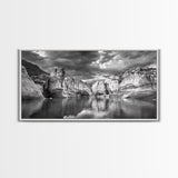 Glacier Wall Reflection, Dramatic Ice Valley Scene, Wilderness Nature Print, Framed Canvas Print, Den Wall Art, Moody Decor