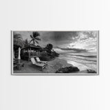 Tropical Beach Sunset, Coastal Retreat Art, Island Vibes, Ocean Paradise Canvas Print, Bedroom Wall Art, Boho Beach House Decor