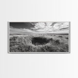 Prairie Crater Scene, Nature Landscape, Rustic Country Vibe, Farmhouse Wall Decor, Canvas Print, Entryway Accent, Autumn Earth Tones