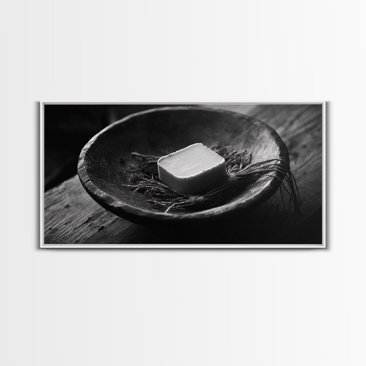Rustic Soap Bowl, Farmhouse Kitchen Art, Homestead Decor, Simple Living Style, Canvas Print, Country Kitchen Wall Art, Autumn Accent