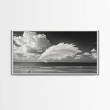 Pampas Grass Coast, Minimalist Beach Art, Boho Coastal Scene, Neutral Tones, Canvas Print, Living Room Wall Art, Fall Decor, Hallway Wall Art