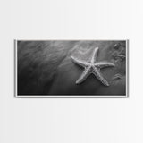 Ocean Starfish, Seashore Calm, Coastal Nature Print, Beach Zen Decor, Framed Canvas Print, Minimalist Bathroom Art, Ocean Wall Piece