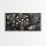 Cactus Blooms, Desert Flowers, Prickly Pear, Nature Closeup, Framed Canvas Print, Southwestern Art, Kitchen Wall Art, Boho Style
