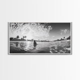 Beach Day, Ocean Kids, Sunny Horizon, Coastal Life, Framed Canvas Print, summer nursery wall art, cheerful beach print, family beach art