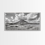Volcano Peak, Dramatic Clouds, Nature Power, Canvas Print, Mountain Wall Art, Office Nature Photography, Landscape Fine Art Print