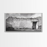 Adobe Wall, Desert Door, Rustic Texture, Framed Canvas Print, Southwest Wall Art, Neutral Earth Tones, Boho Western Living Room Decor
