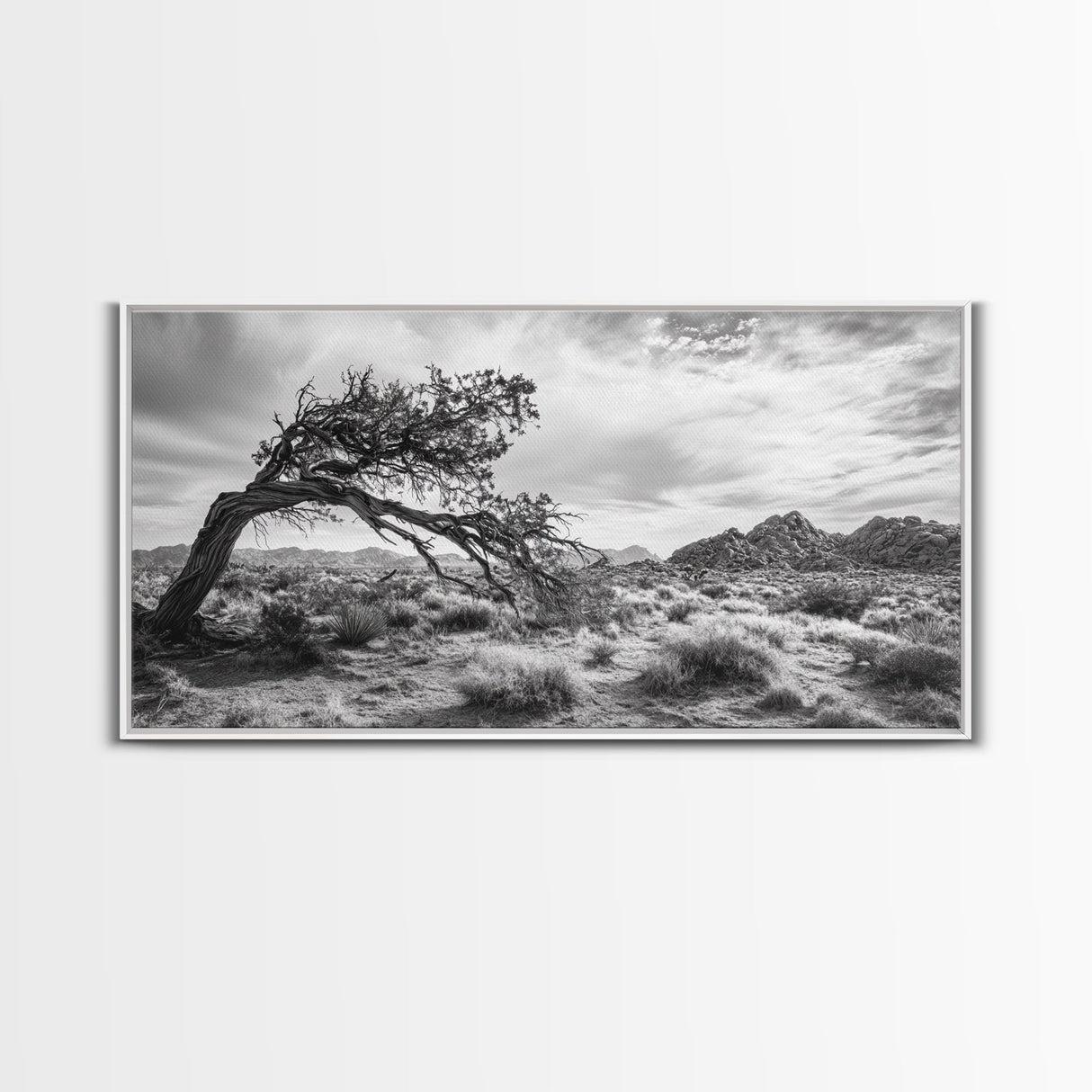 Twisted Tree, Desert Landscape, Surreal Nature, Canvas Print, Rustic Western Decor, Living Room Wall Art, Moody Earth Tones, Fall Aesthetic