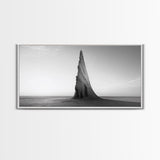 Sharp Spire, Abstract Rock, Desert Sculpture, Canvas Print, Minimalist Wall Art, Office Decor, Nature Geometry, Monochrome Art