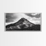 Mountain Peak, Majestic Range, Moody Skies, Canvas Print, Wilderness Wall Art, Cabin Decor, Adventure Style, Nature Inspired Room