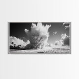 Ocean Wave Explosion, Tropical Beach Scene, Dramatic Nature Photography, Framed Canvas Print, Modern Coastal Wall Art, Bold Statement Decor