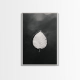 Floating Leaf, Still Water, Nature Simplicity, Autumn Calm, Canvas Print, Minimalist Wall Art, Bathroom Decor, Scandinavian Fall Style