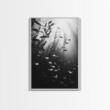 Kelp Forest Depth, Underwater Fish Scene, Ocean Life, Canvas Print, Marine Wall Art, Coastal Decor, Moody Nature Photography, Bathroom Art