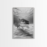 Underwater Trout Closeup, Realistic Fish, Nature Photography, Canvas Print, Man Cave Art, Fishing Lover Gift, Rustic Lake Decor