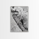 Reflective Riverbed, Nature Tranquility, Monochrome Landscape, Canvas Print, Bathroom Wall Art, Zen Decor, Fine Art Photography