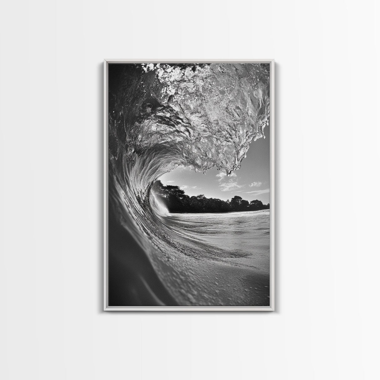 Ocean Wave, Surf Wall Art, Seascape Photography, Framed Canvas Print, Coastal Decor, Beach House Art, Bathroom Wall Art, Minimalist Art