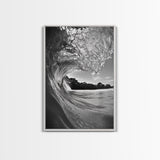 Ocean Wave, Surf Wall Art, Seascape Photography, Framed Canvas Print, Coastal Decor, Beach House Art, Bathroom Wall Art, Minimalist Art