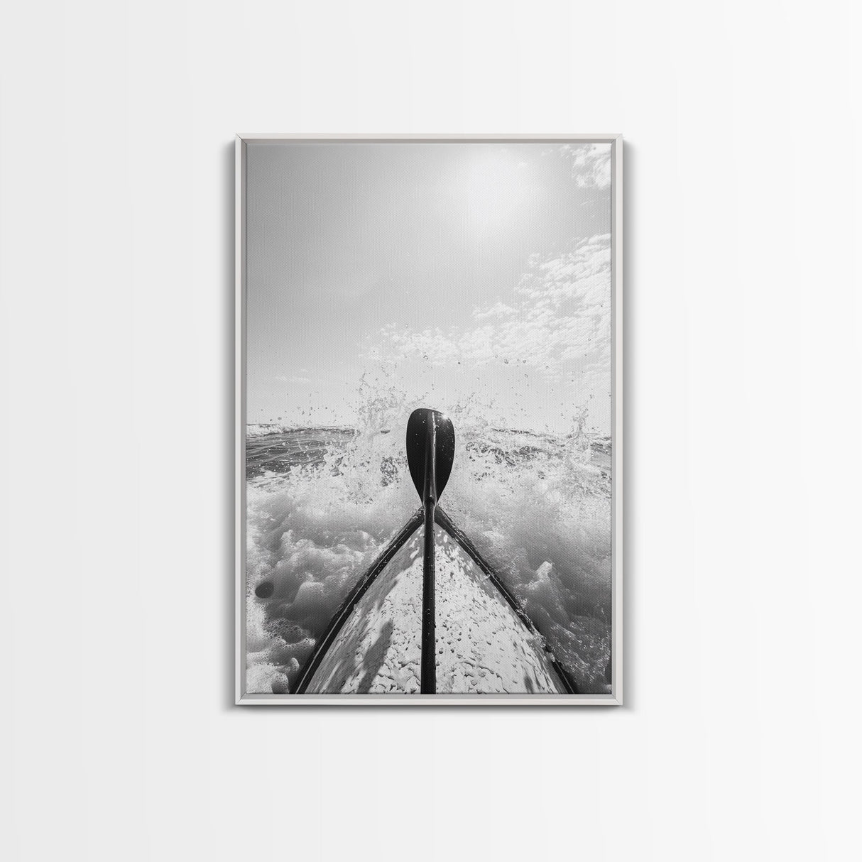 Kayak Splash, Adventure Paddle, Ocean Journey, Water Sports Art, Canvas Print, Office Wall Art, Outdoor Enthusiast Gift, boho wall decor