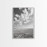 Open Sky, Serene Plains, Summer Day, Canvas Print, minimalist landscape art, farmhouse decor, bedroom wall art, neutral tones