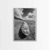 Whale Bone, Coastal Find, Ocean Relic, Framed Canvas Print, Seaside Wall Art, Beach House Decor, Nautical Minimalist Photography