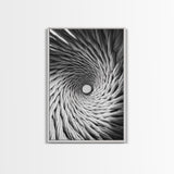 Twisted Rope Spiral, Abstract Fiber Art, Monochrome Texture, Modern Canvas Print, Minimalist Office or Contemporary Wall Decor