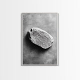 Primitive Rock, Shadow Texture, Minimal Earth Tone, Framed Canvas Print, Zen Wall Art, Office Decor, Neutral Modern Aesthetic