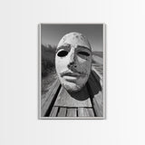 Weathered Mask, Coastal Surreal, Driftwood Dream, Canvas Print, Abstract Wall Art, Rustic Home Decor, Boho Artistic Style