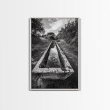 Forest Path, Reflection Pool, Nature Trail Art, Canvas Print, Tranquil Landscape, Boho Wall Decor, Entryway or Hallway Art