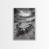 Coastal Relic, Rustic Sand Dunes, Weathered Wood, Canvas Print, Beach House Wall Art, Moody Ocean Decor, Fall Home Styling