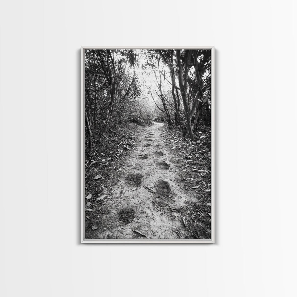 Forest Trail Path, Woodland Escape, Nature Walk, Adventure Art, Framed Canvas Print, Office Wall Decor, Autumn Vibes, Rustic Nature Style