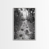 Forest Trail Path, Woodland Escape, Nature Walk, Adventure Art, Framed Canvas Print, Office Wall Decor, Autumn Vibes, Rustic Nature Style