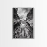 Ocean Ravine, Rugged Coastline, Pacific Wilderness, Stormy Seascape, Framed Canvas Print, Adventure Wall Art, Nature Home Decor