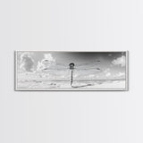 Dragonfly Beach Art, Detailed Insect Wings, Nature Wall Decor, Framed Canvas Print, Boho Bedroom Art, Minimal Wildlife Photography