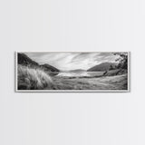 Mountain Lake Calm, Tranquil Nature Reflection, Forest Valley Art, Framed Canvas Print, Minimalist Wall Decor, Serene Landscape Print
