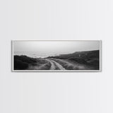 Coastal Path, Ocean Trail, Nature Journey, Canvas Print, Rustic Landscape Art, Entryway Wall Decor, Seaside Minimalist Photo