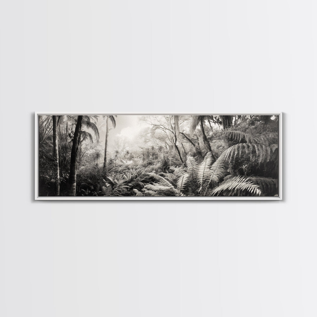 Jungle Light, Nature Vibe, Wild Forest, Framed Canvas Print, Boho Wall Art, Office Wall Decor, Earthy Tones Art, Rainforest Wall Print