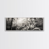 Jungle Light, Nature Vibe, Wild Forest, Framed Canvas Print, Boho Wall Art, Office Wall Decor, Earthy Tones Art, Rainforest Wall Print