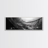 Deep Sea Net, Ocean Mood, Fisherman Style, Framed Canvas Print, Nautical Wall Art, Maritime Decor, Coastal Office Wall Art, Dark Ocean Print