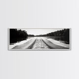 River Wake, Forest Waters, Lake Escape, Framed Canvas Print, Nature Photography, Minimalist Wall Art, Modern Cabin Decor