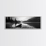 Alpine Lake, Moody Mountains, Foggy Reflection, Canvas Print, Serene Wall Art, Nature Photography, Bedroom Art, Den Decor, Office Decor