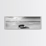 Ocean Bowl, Minimalist Beach, Solitude Shoreline, Canvas Print, Coastal Decor, Neutral Tones, Living Room Art, Bathroom Wall Art