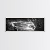 Ice Cave, Winter Seascape, Arctic Sunset, Canvas Print, dramatic frozen landscape art, black and white Christmas decor, cozy winter home art