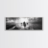 Kayaking, Sea Journey, Ocean Paddle, Canvas Print, Outdoor adventure wall art, Moody landscape, Modern living room decor, Wilderness art
