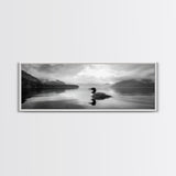 Loon Lake, Misty Reflection, Quiet Morning, Framed Canvas Print, Cabin Wall Art, Nature Lover Gift, Rustic Lakehouse Decor