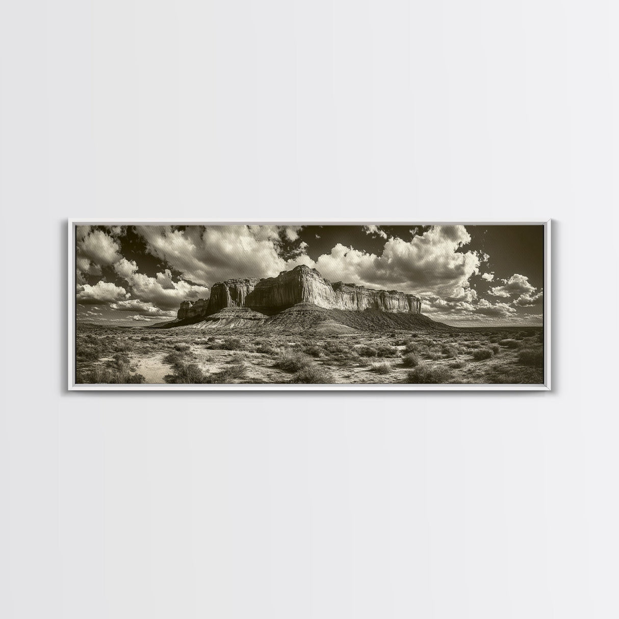 Desert Plateau, Cloudscape Drama, Western Landscape, Large Wall Art, Canvas Print, Rustic Home Decor, Minimalist Nature Art, Office Wall Decor