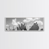 Prickly Pears, Cactus Heaven, Western Sky, Canvas Print, Boho Kitchen Wall Art, Desert Style Decor, Minimalist Black and White
