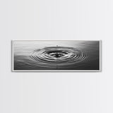 Water Drop Ripples, Black and White Photography, Zen Art, Minimalist Wall Decor, Canvas Print, Bathroom Wall Art, Meditation Room Art