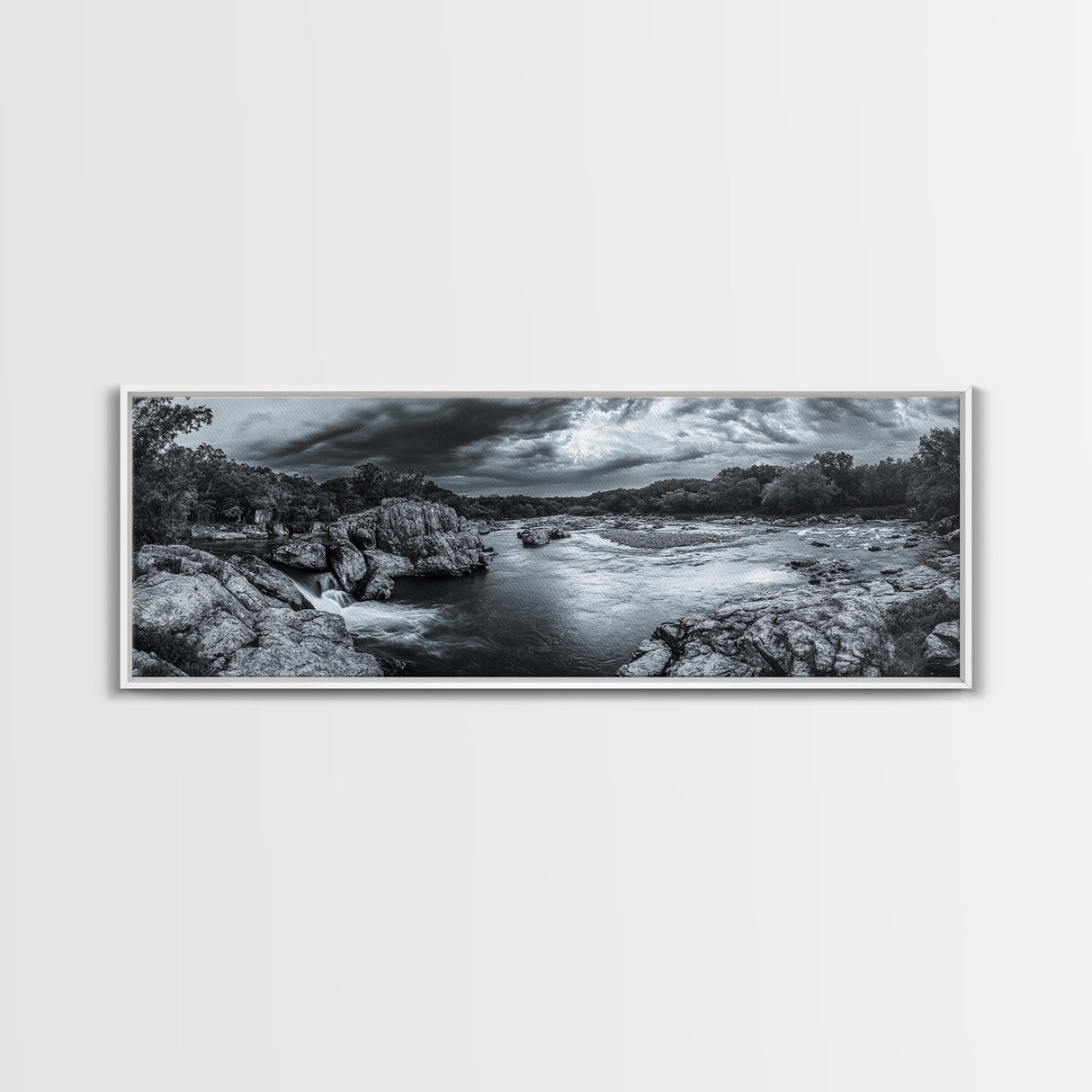 Stormy River Valley, Dramatic Landscape Art, Nature Wall Decor, Framed Canvas Print, Rustic Cabin Decor, Autumn Living Room Artwork