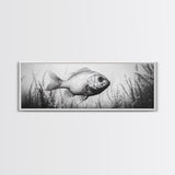 Underwater Fish, Aquatic Life, Marine Habitat, Ocean Depth, Framed Canvas Print, Bathroom Wall Art, Minimalist Nature Art, Sea Creature Decor